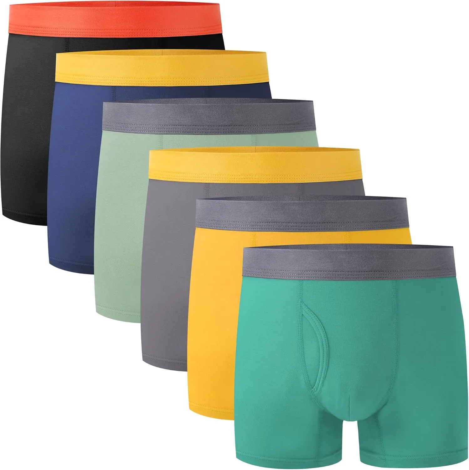 BAMBOO COOL Boys' Boxer Briefs 6-18Y Underwear Moisture-Wicking Lightweight and Ultra Soft 6-Pack
