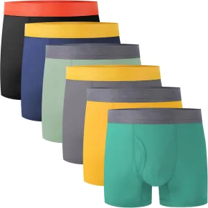 BAMBOO COOL Boys' Boxer Briefs 6-18Y Underwear Moisture-Wicking Lightweight and Ultra Soft 6-Pack