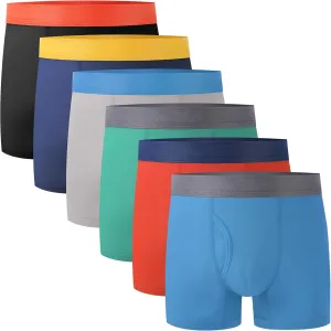 BAMBOO COOL Boys' Boxer Briefs 6-18Y Underwear Moisture-Wicking Lightweight and Ultra Soft 6-Pack