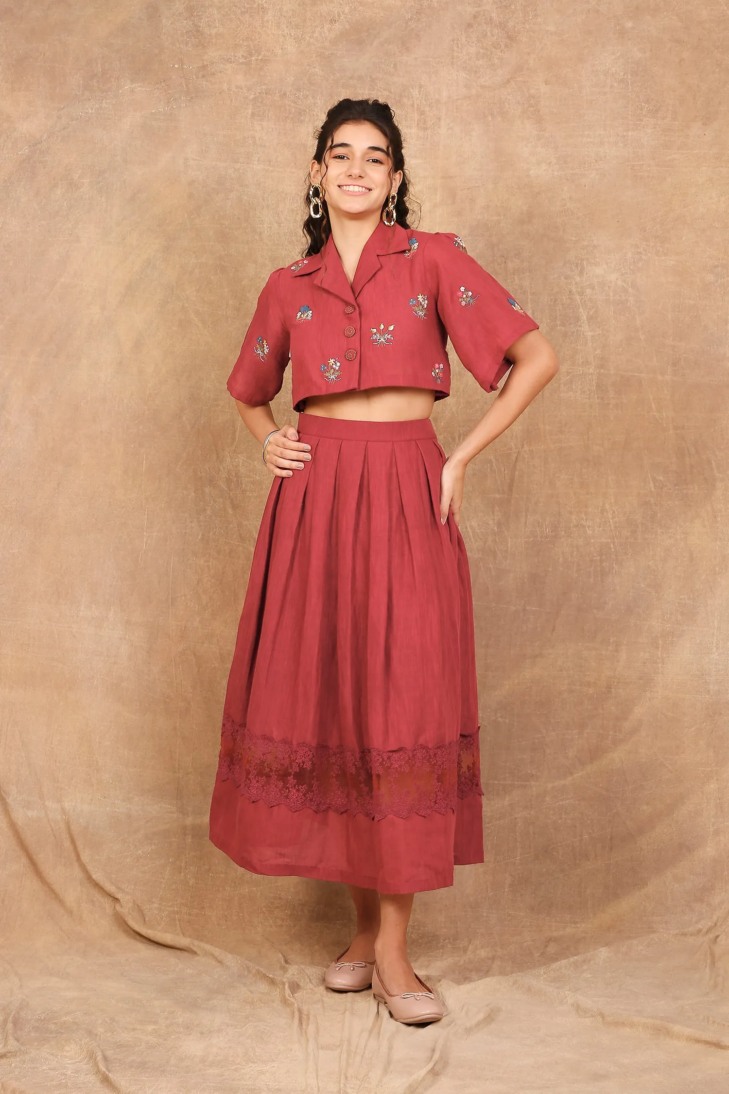 Bouquet Of Rubies Co-ord Set