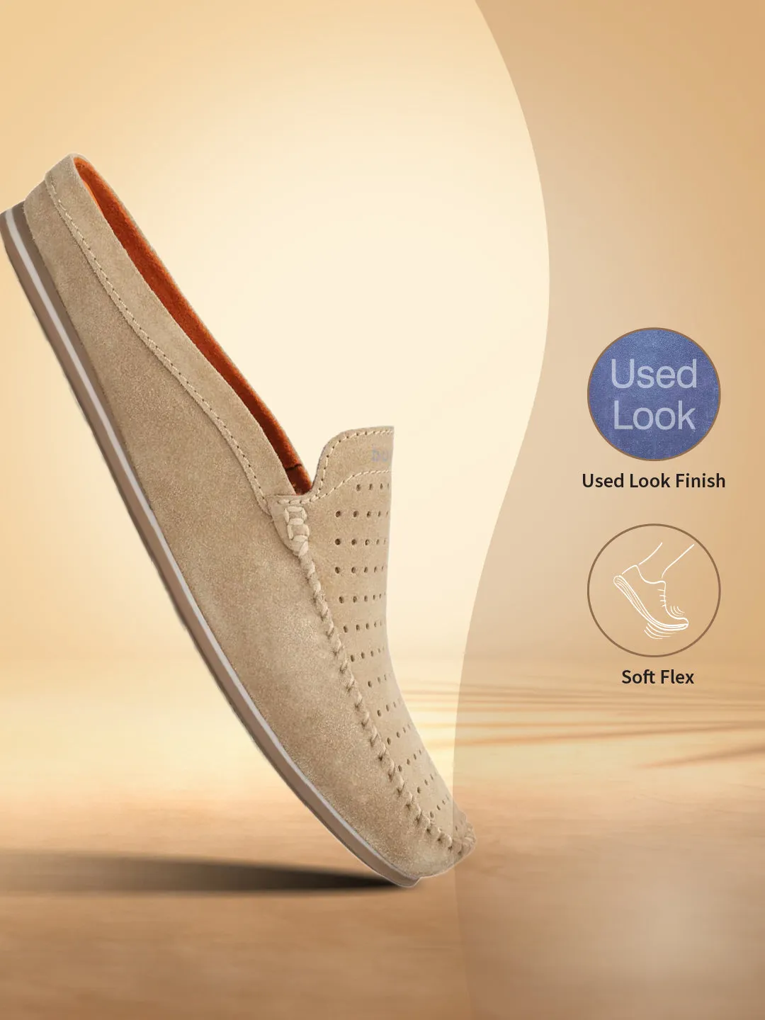 bugatti Beige Premium Leather Slip On