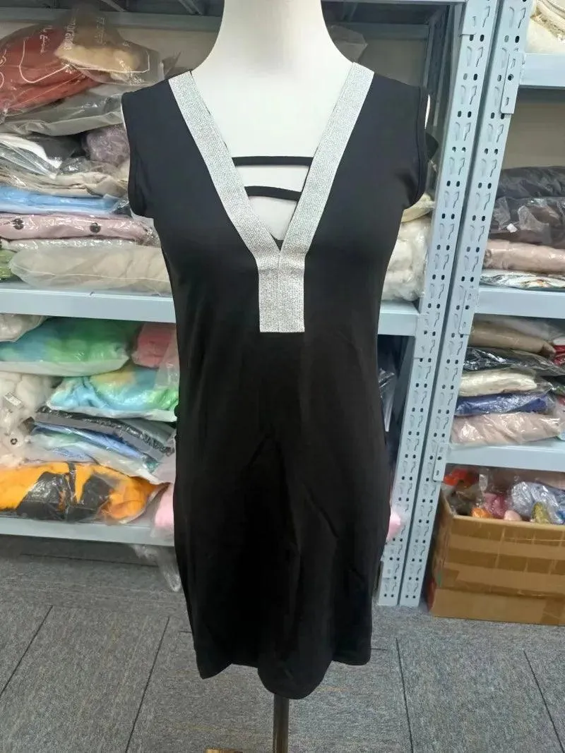 Elegant Ladies Deep V- Neck Sequin Bodycon