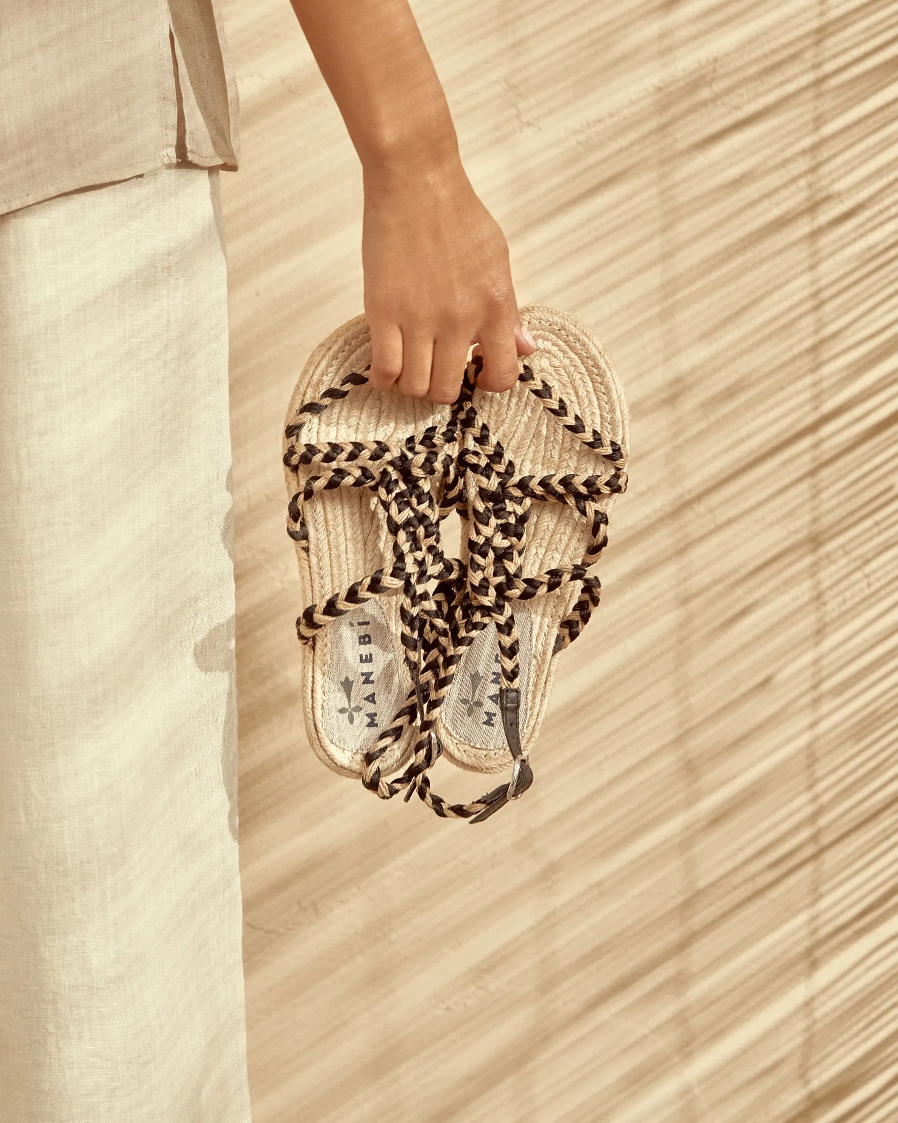 Jute Tie-Up Rope Sandals - F75Y0 - Yucatán Natural