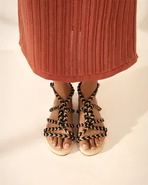 Jute Tie-Up Rope Sandals - F75Y0 - Yucatán Natural