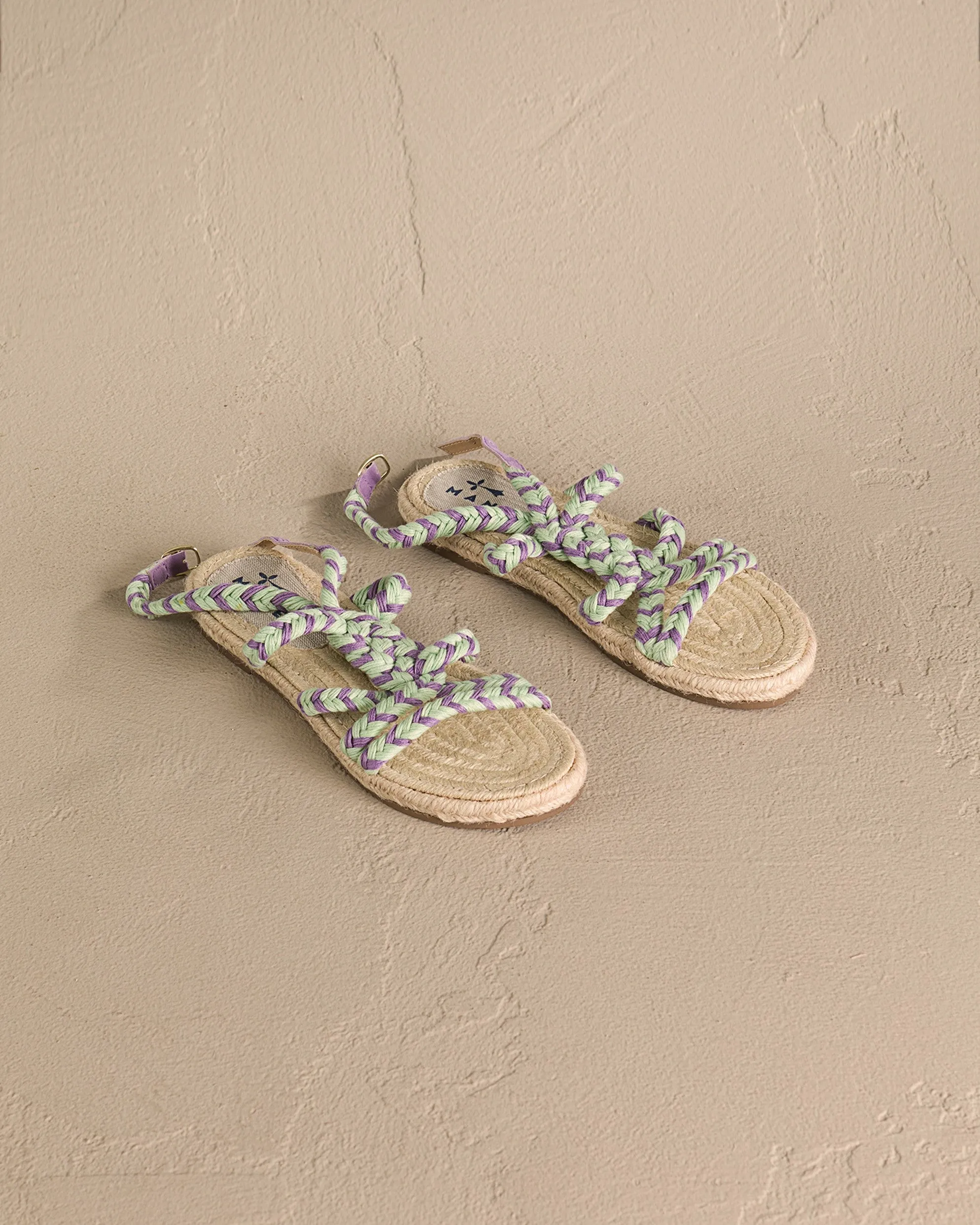 Jute Tie-Up Rope Sandals - P64Y0 - Yucatán Sage And Wisteria Lilac