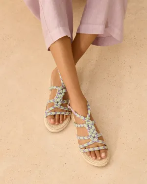 Jute Tie-Up Rope Sandals - P64Y0 - Yucatán Sage And Wisteria Lilac
