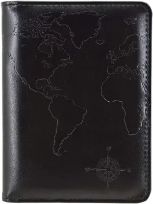 kandouren RFID Passport Holder Cover Case,Travel Accessories for Men & Boy,Passport Wallet(black world)