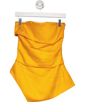 Karen Millen Orange Premium Linen Structured Pleated Tailored Bandeau Top UK 6