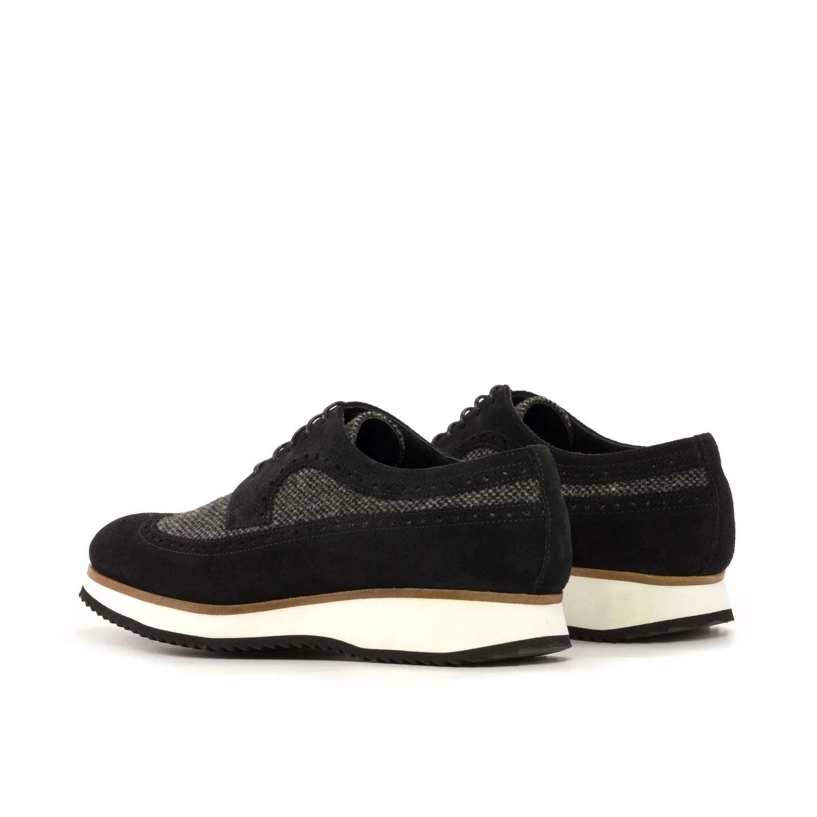 Longwing Blucher-Lux Suede, Sartorial, Black, Grey-Wholesale