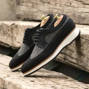 Longwing Blucher-Lux Suede, Sartorial, Black, Grey-Wholesale