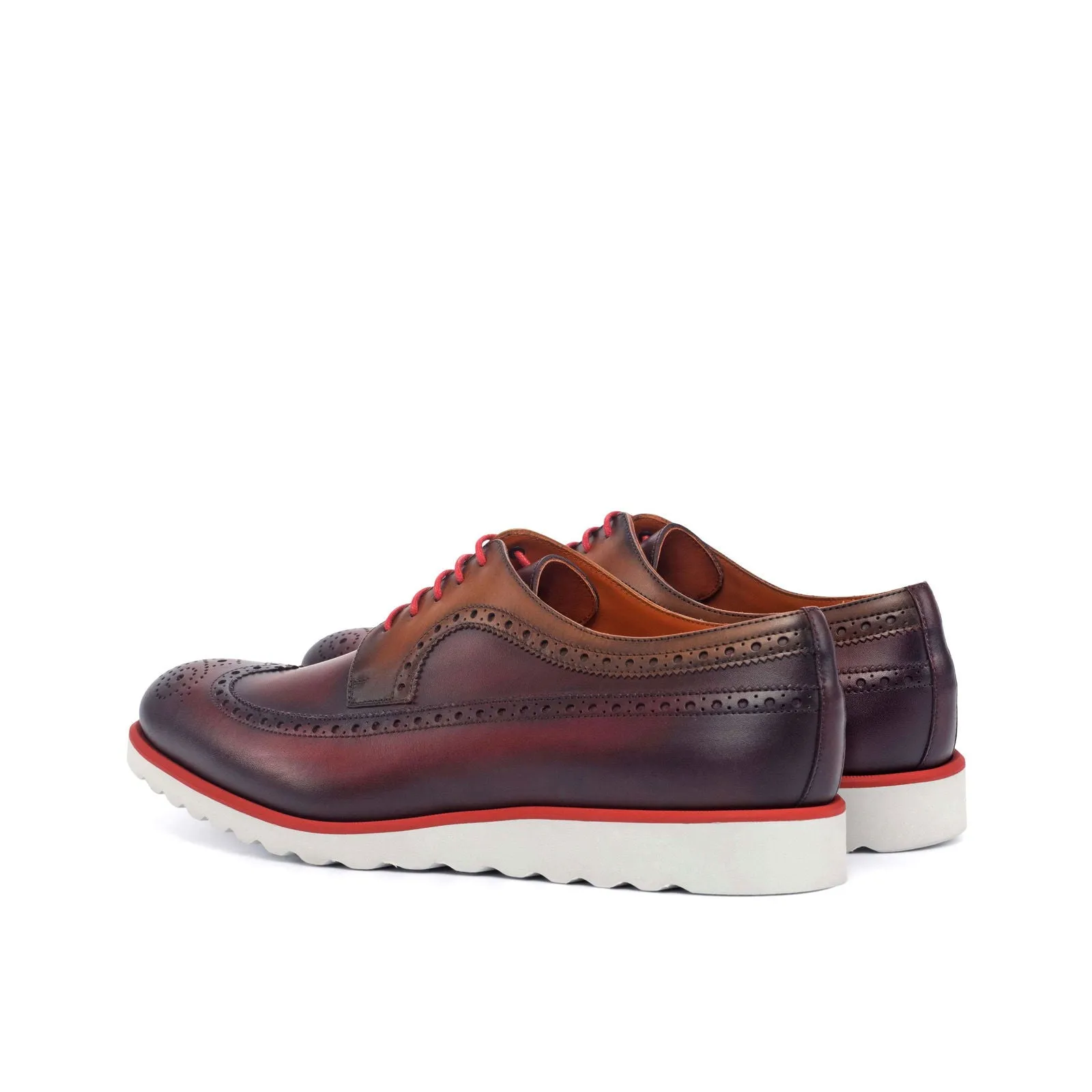 Longwing Blucher-Painted Calf, Red, Brown-Wholesale