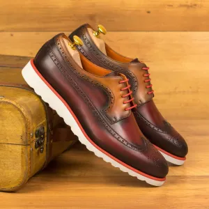 Longwing Blucher-Painted Calf, Red, Brown-Wholesale