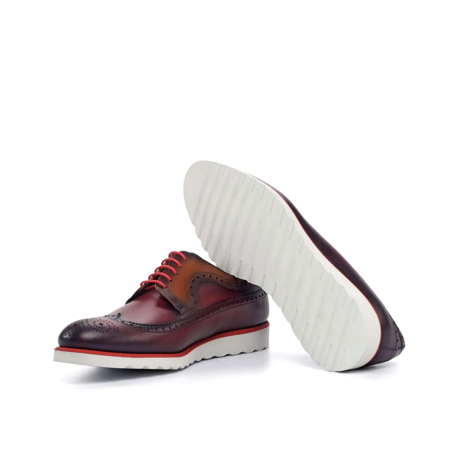 Longwing Blucher-Painted Calf, Red, Brown-Wholesale