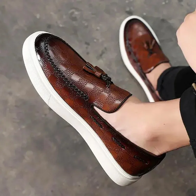 Marco Embossed Leather Loafers