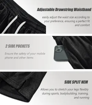Mens Mesh Shorts 6 Inch Inseam Mens Athletic Shorts Breathable Fabric for Gym and Workouts