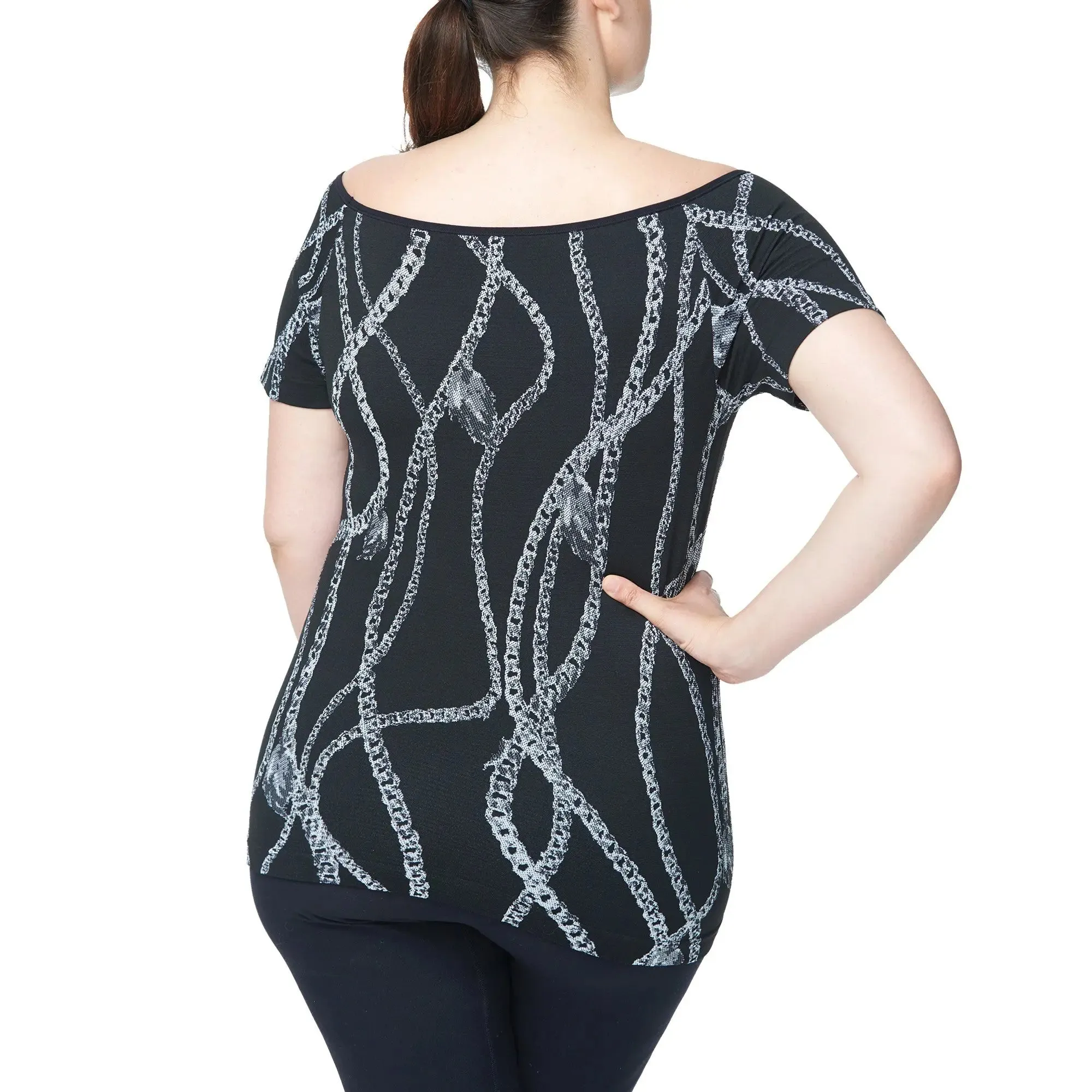 Off Shoulder Short sleeves Top, Women Plus Size Shirt