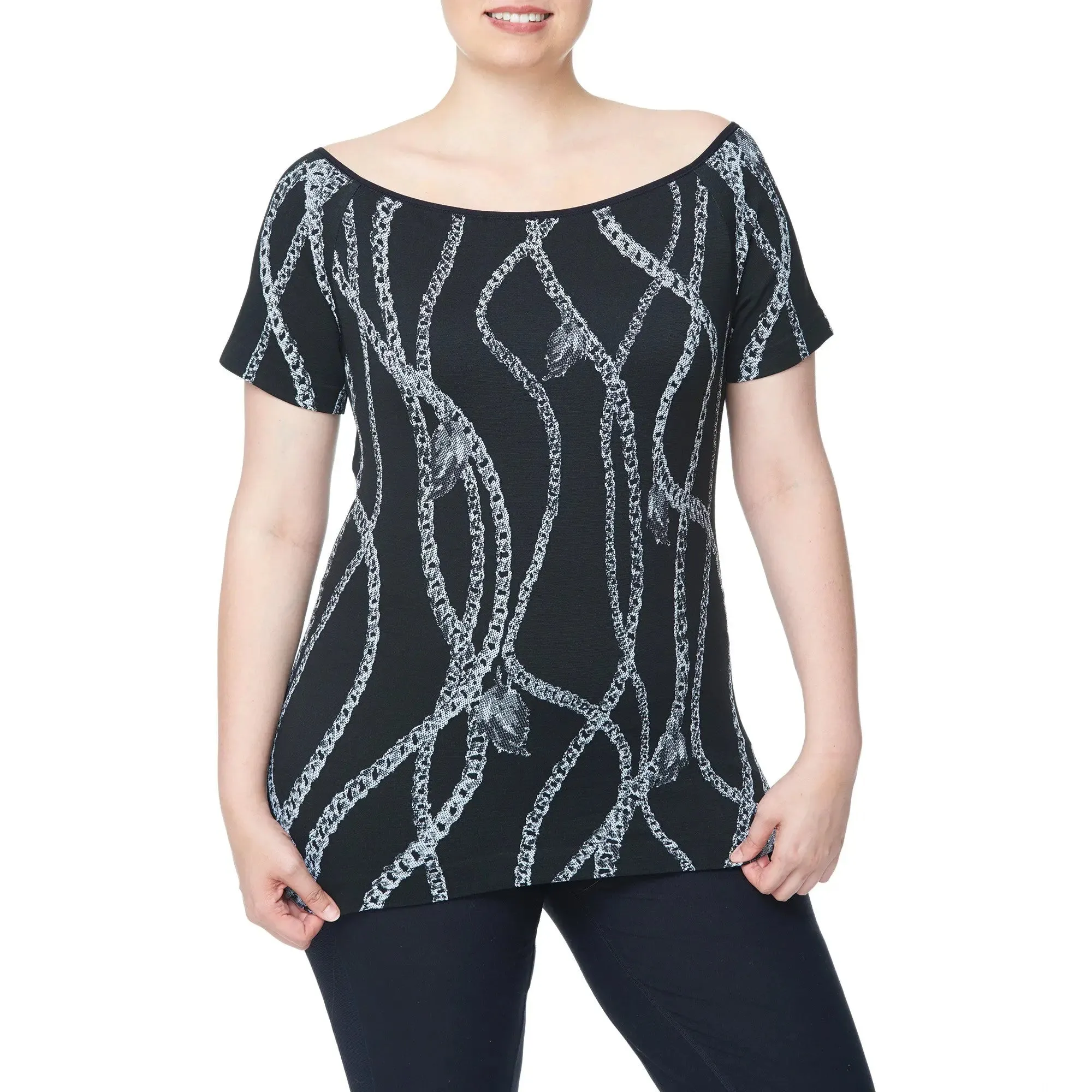 Off Shoulder Short sleeves Top, Women Plus Size Shirt