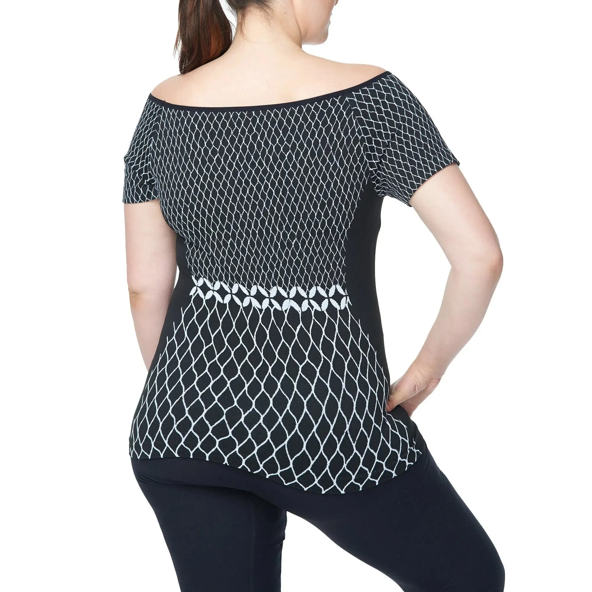 Off Shoulder Short sleeves Top, Women Plus Size Shirt