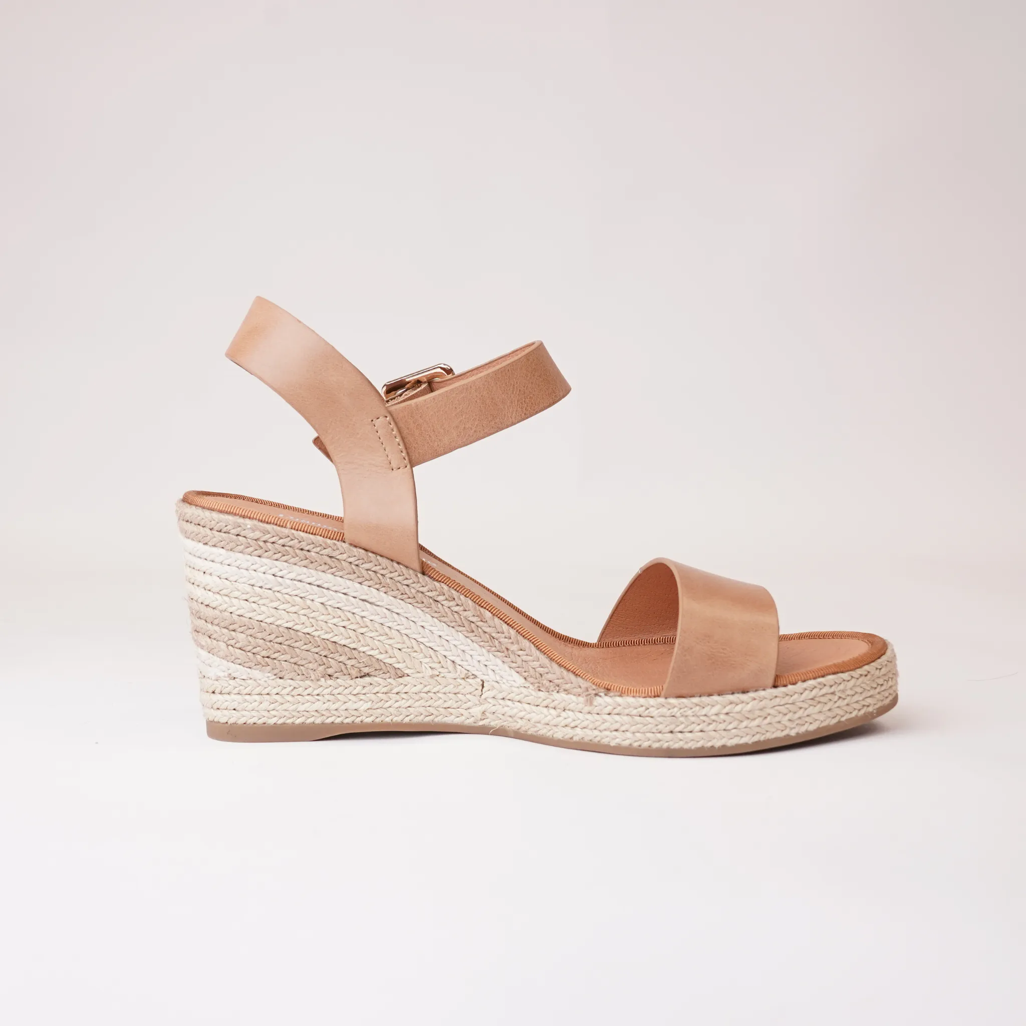 Pakko Tan Leather Espadrille Wedges