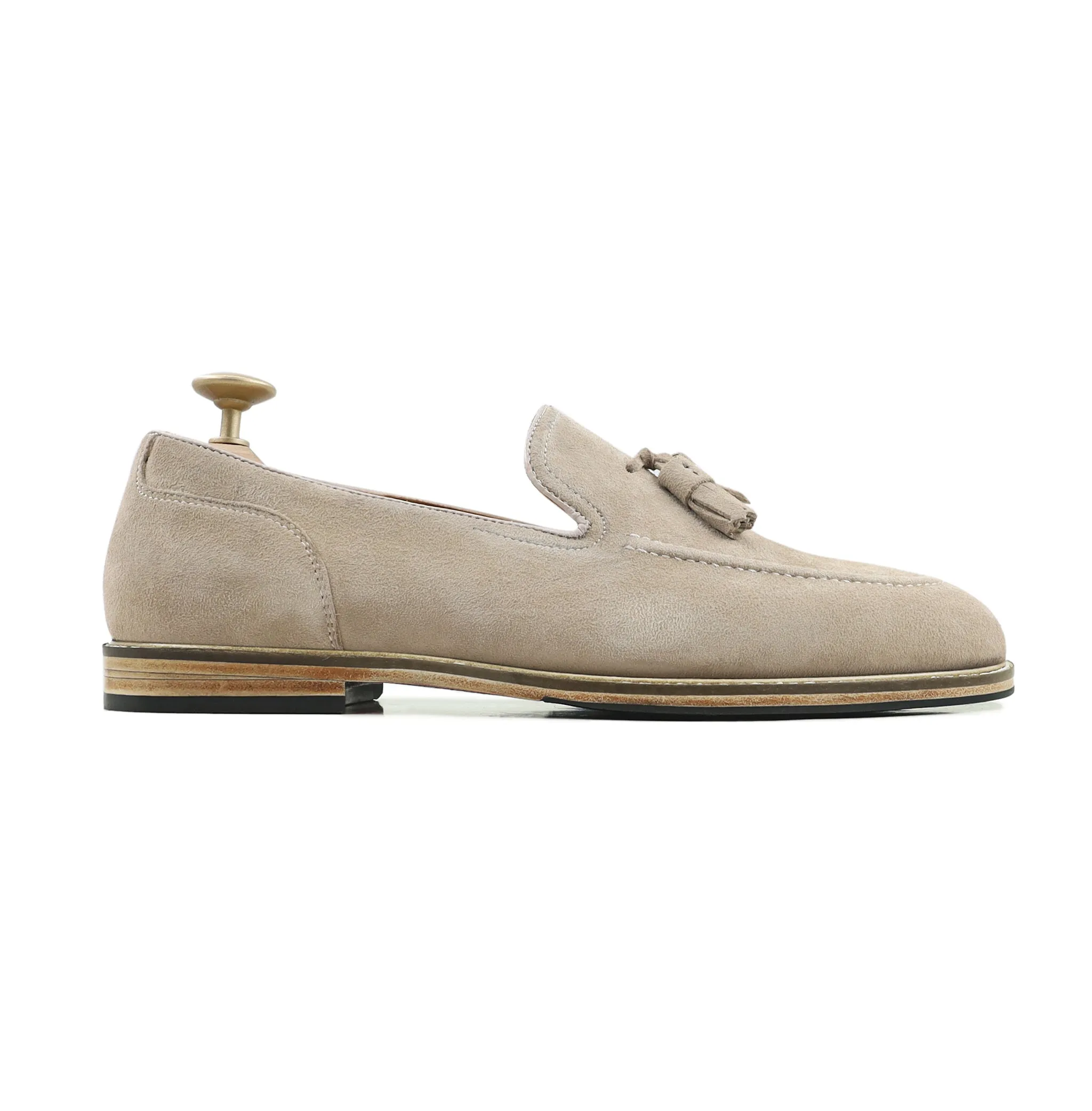 Plamer - Men's Steel Gray Kid Suede Loafer