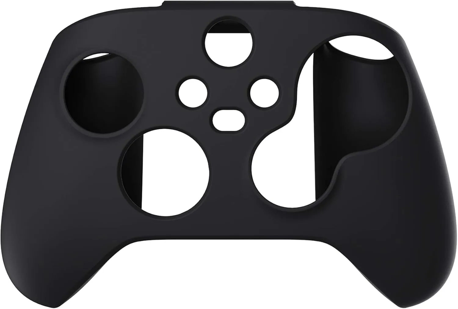 PlayVital Black Pure Series Anti-Slip Silicone Cover Skin for Xbox Series X Controller, Soft Rubber Case Protector for Xbox Core Wireless Controller with Black Thumb Grip Caps