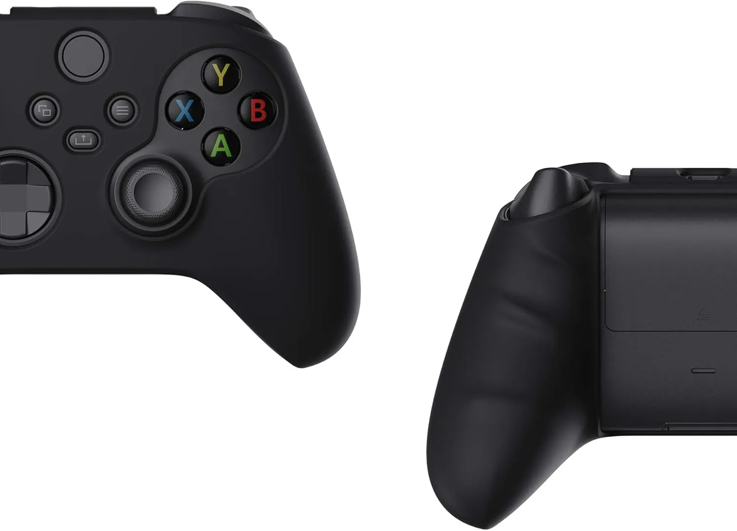 PlayVital Black Pure Series Anti-Slip Silicone Cover Skin for Xbox Series X Controller, Soft Rubber Case Protector for Xbox Core Wireless Controller with Black Thumb Grip Caps