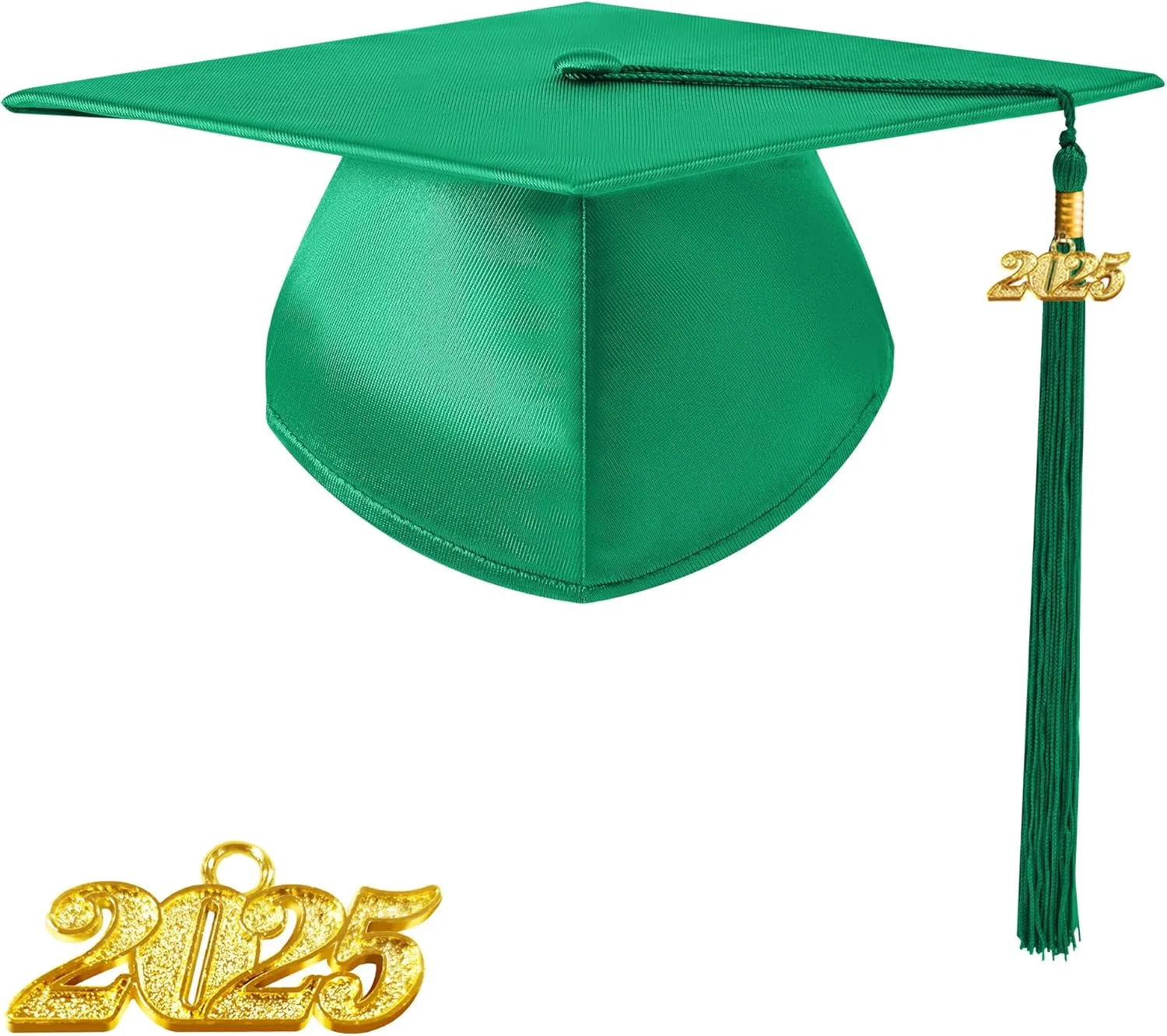 Preschool and Kindergarten Shiny Graduation Cap with 2025 Tassel Charm Rich in Color