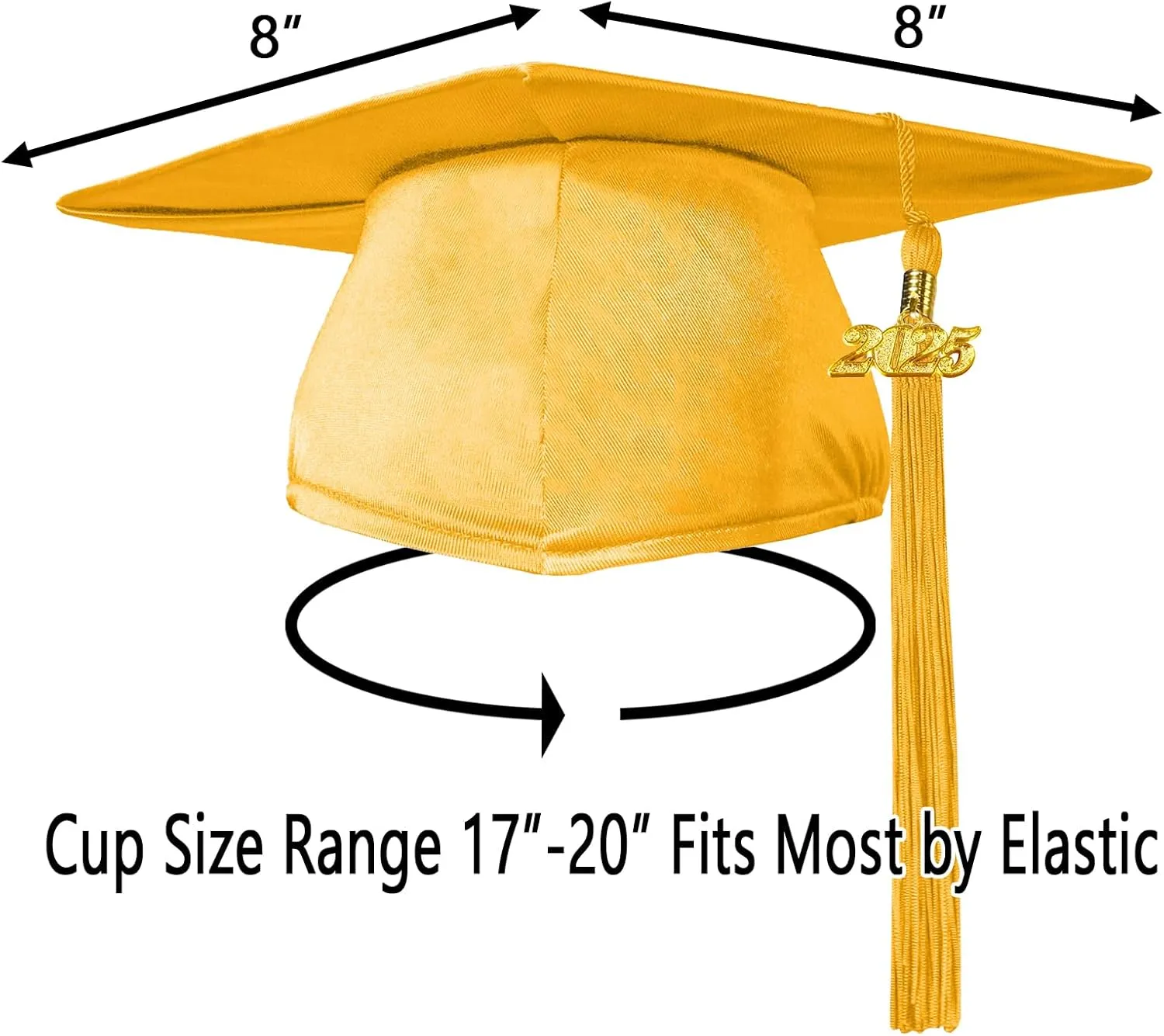 Preschool and Kindergarten Shiny Graduation Cap with 2025 Tassel Charm Rich in Color