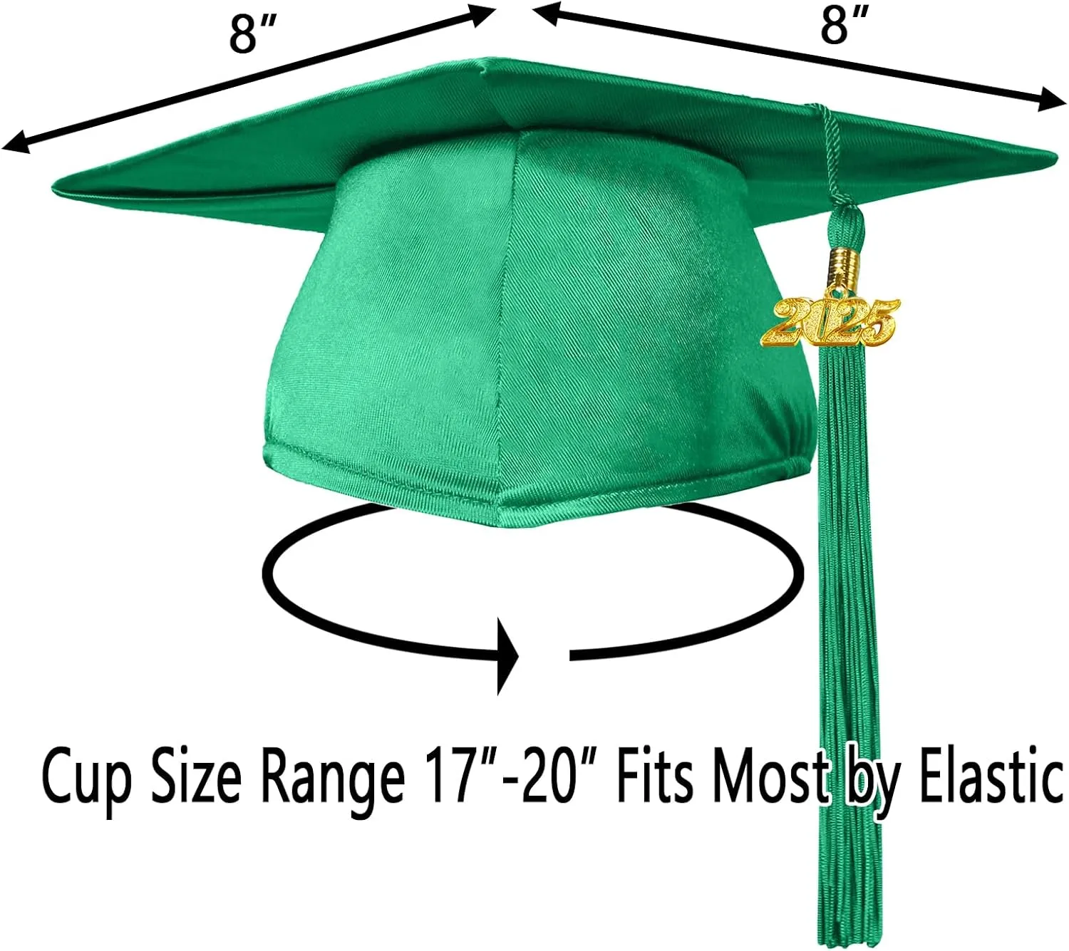 Preschool and Kindergarten Shiny Graduation Cap with 2025 Tassel Charm Rich in Color