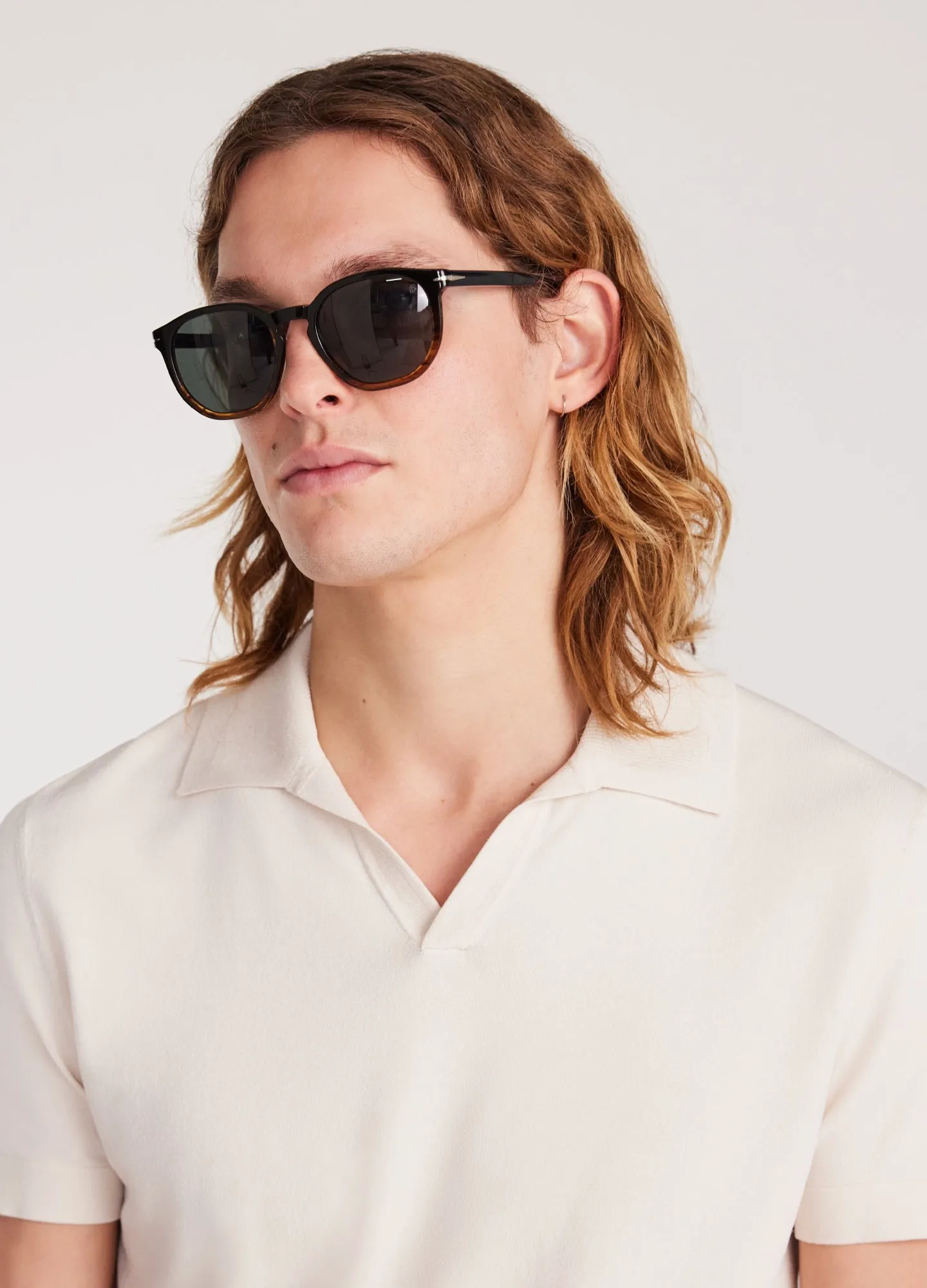 Rib Collar Tech Knit Polo Parchment