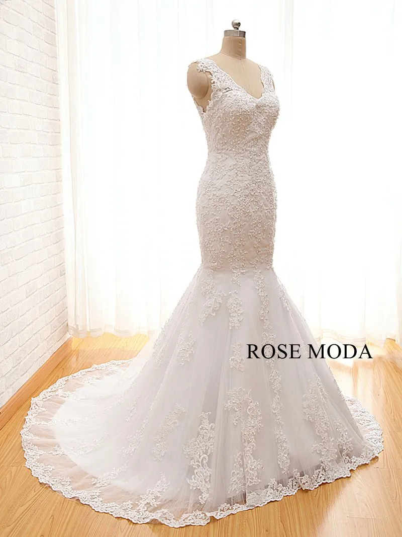 Rosemoda Delicate Beaded Lace Mermaid Wedding Dress