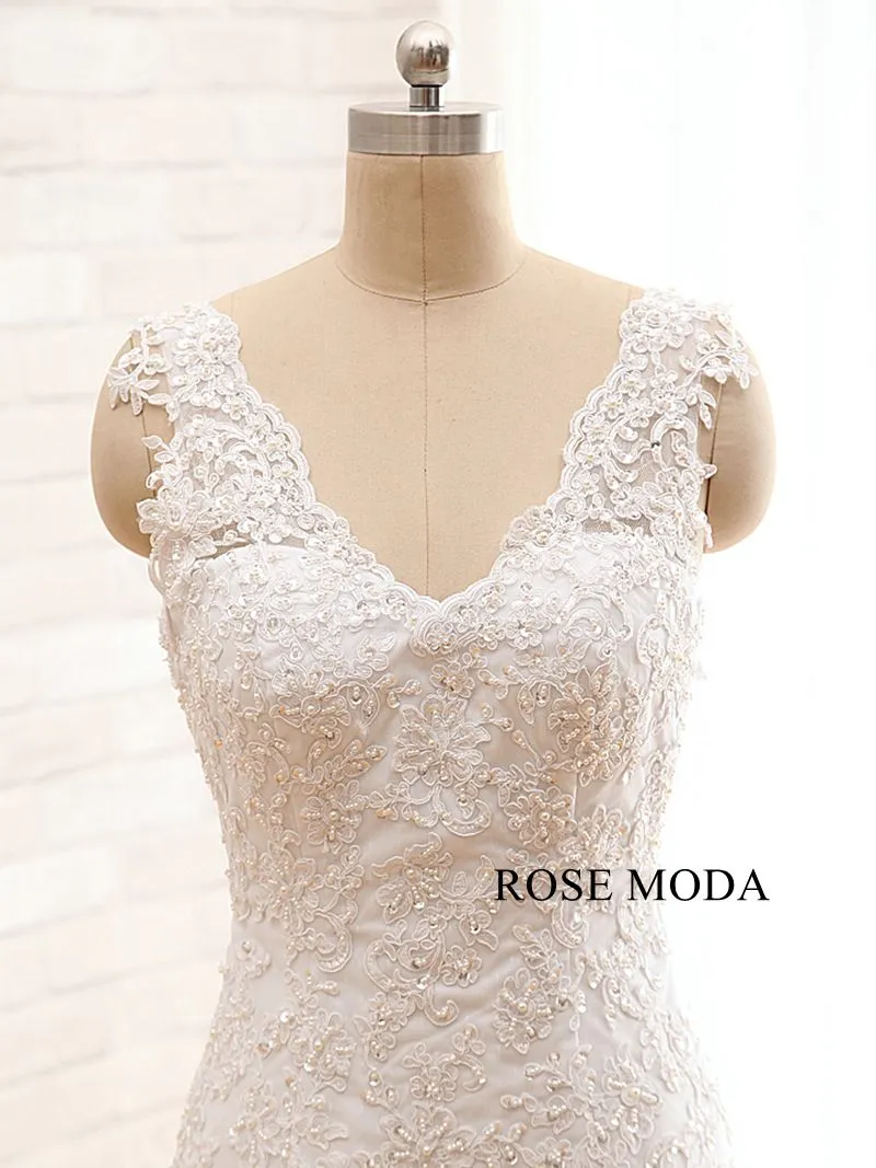 Rosemoda Delicate Beaded Lace Mermaid Wedding Dress