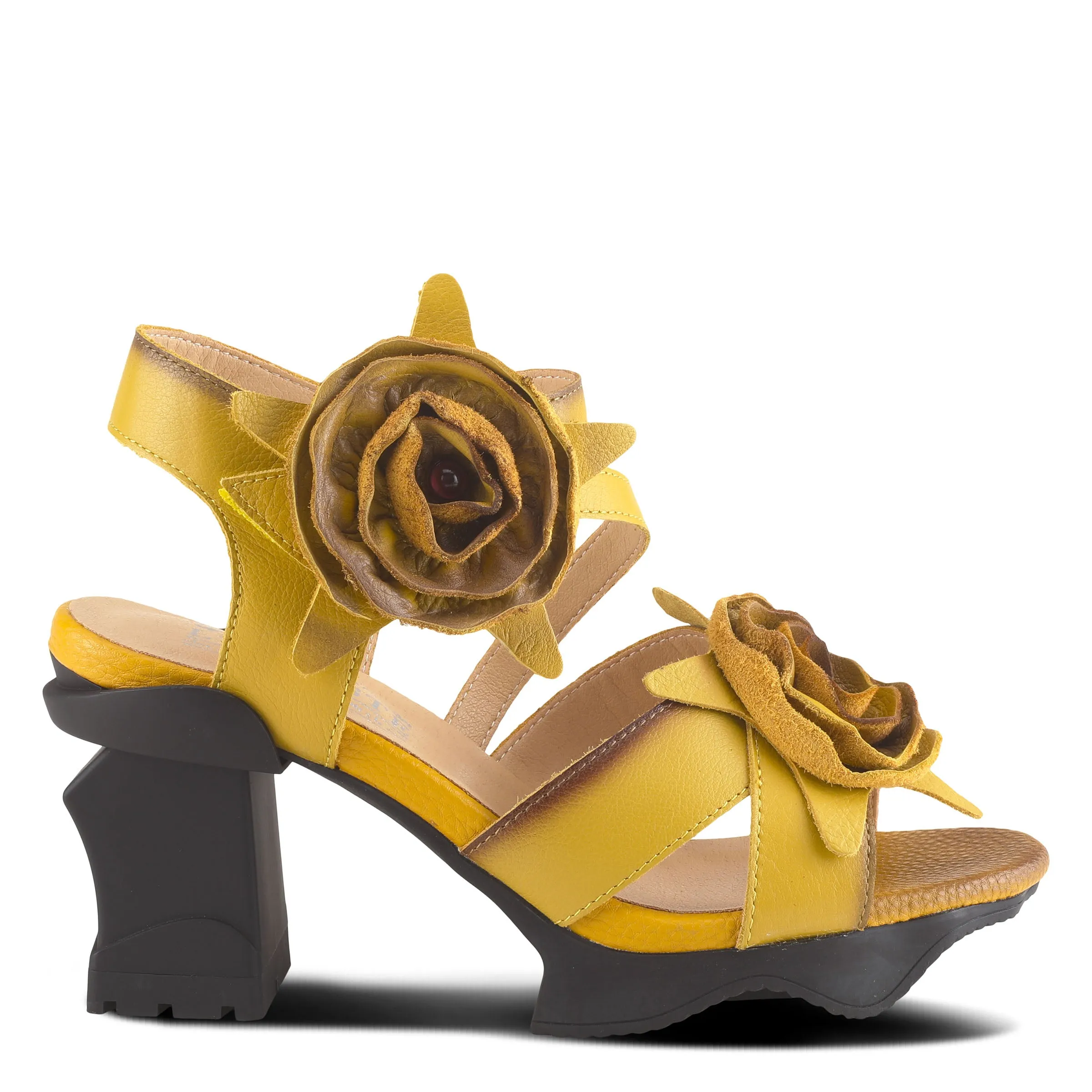 Spring Step Shoes L'Artiste Shelly Ankle Strap Sandal Women’s Hand Painted Leather