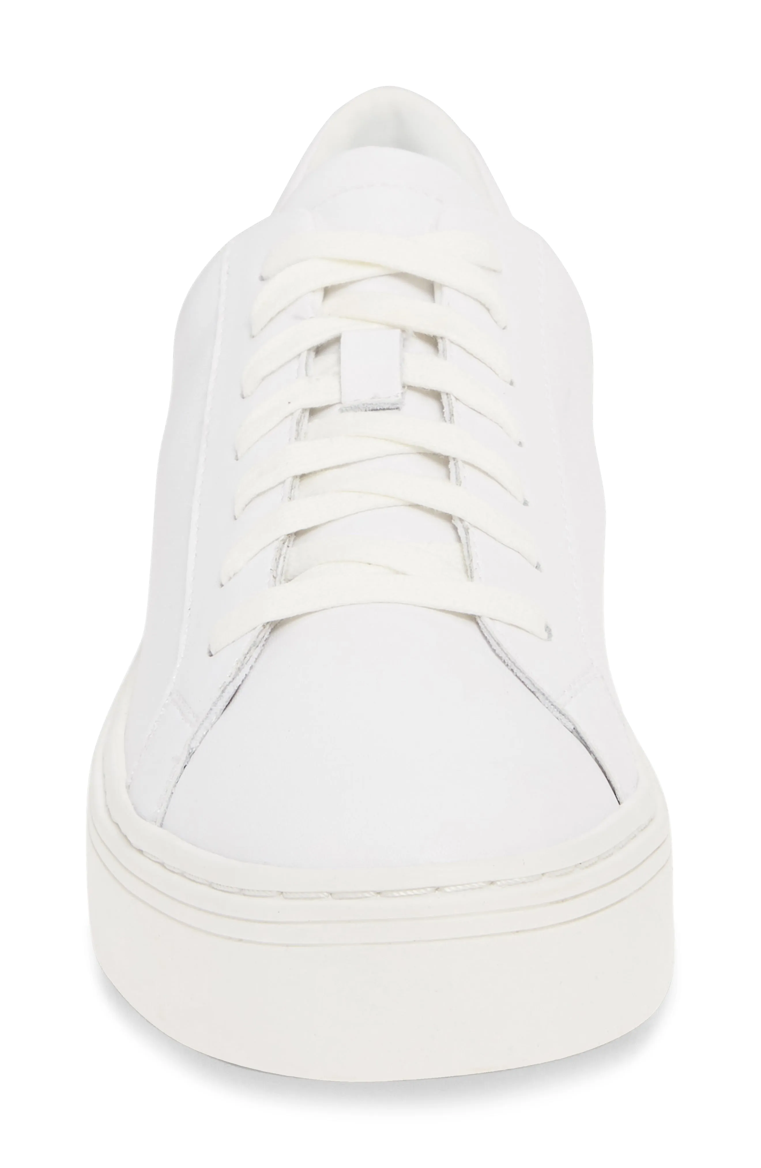 Steve Madden Women's Bass Platform Rounded toe Sneakers White Leather