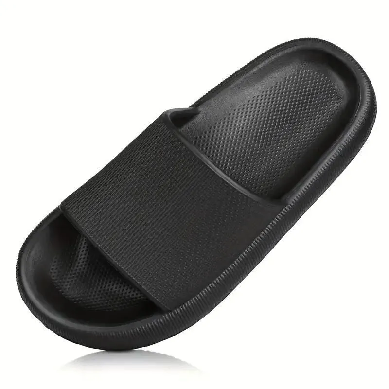 Women's Solid Color Casual Slip On Cloud Slides Comfortable Soft Sole Shoes
