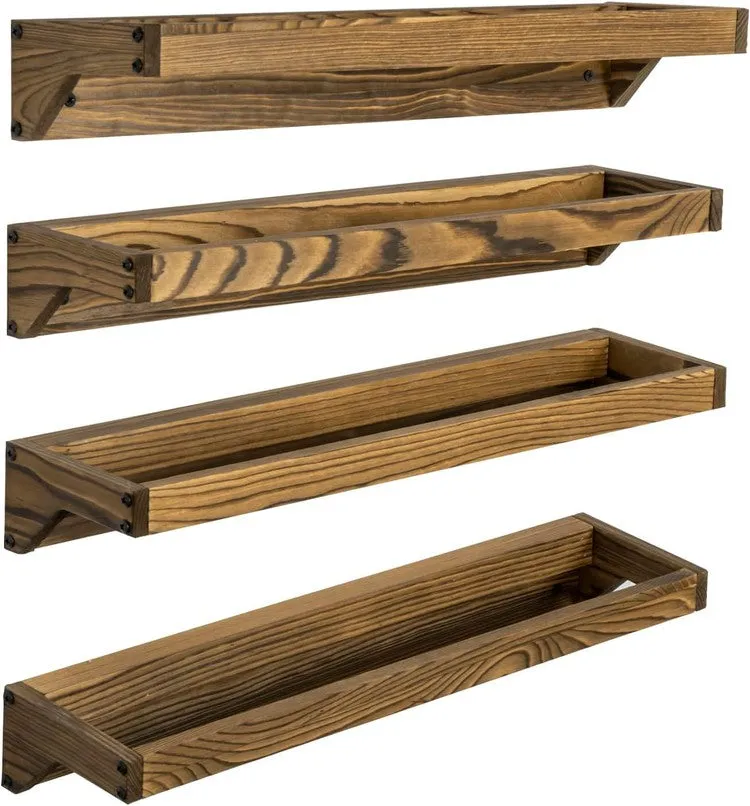 Wood Hanging Shoe Storage Organizer Racks, Wall Mounted Space Saving Footwear Holder